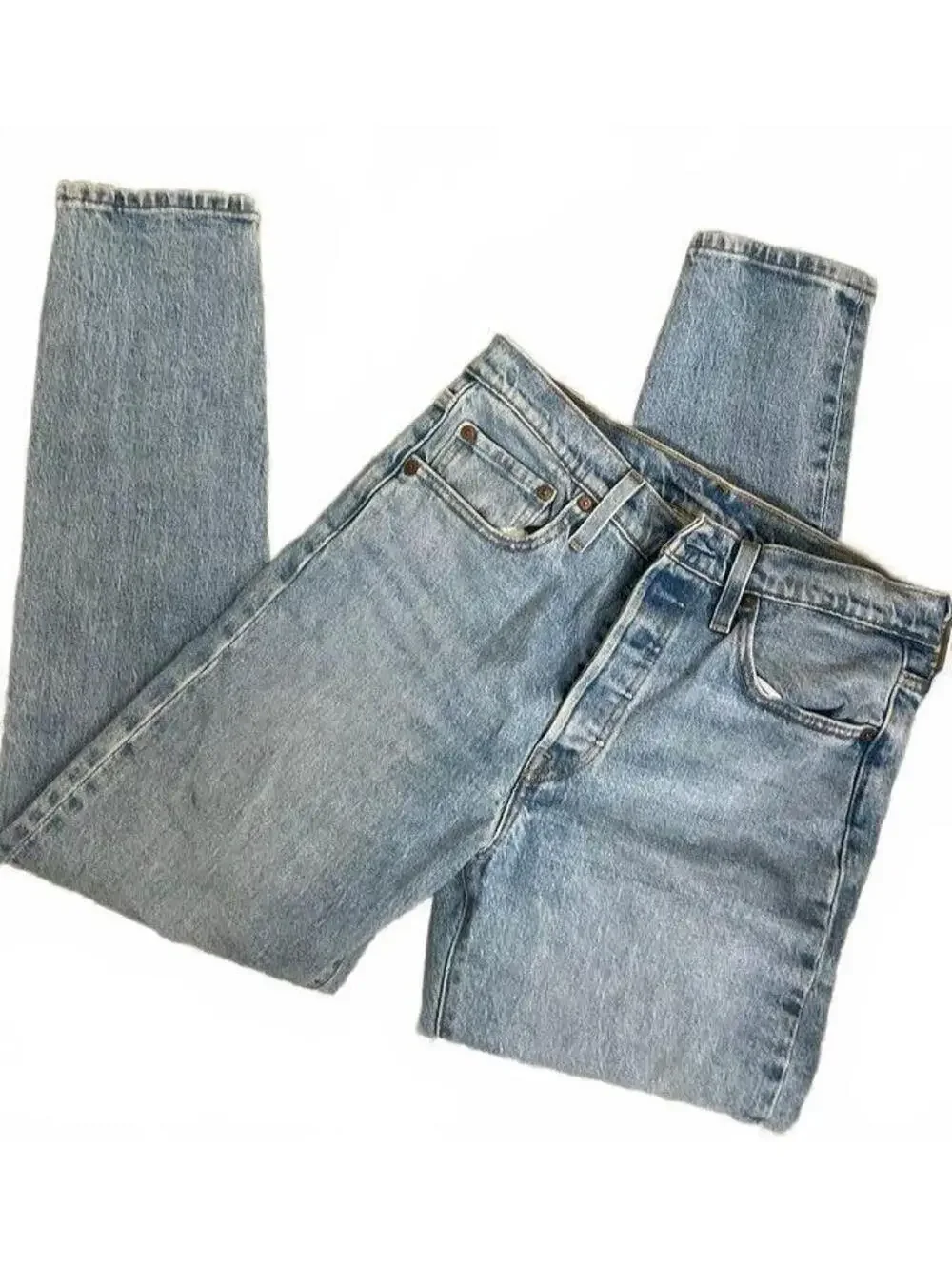 Levi's 501 jeans premium denim light wash button fly 28x28